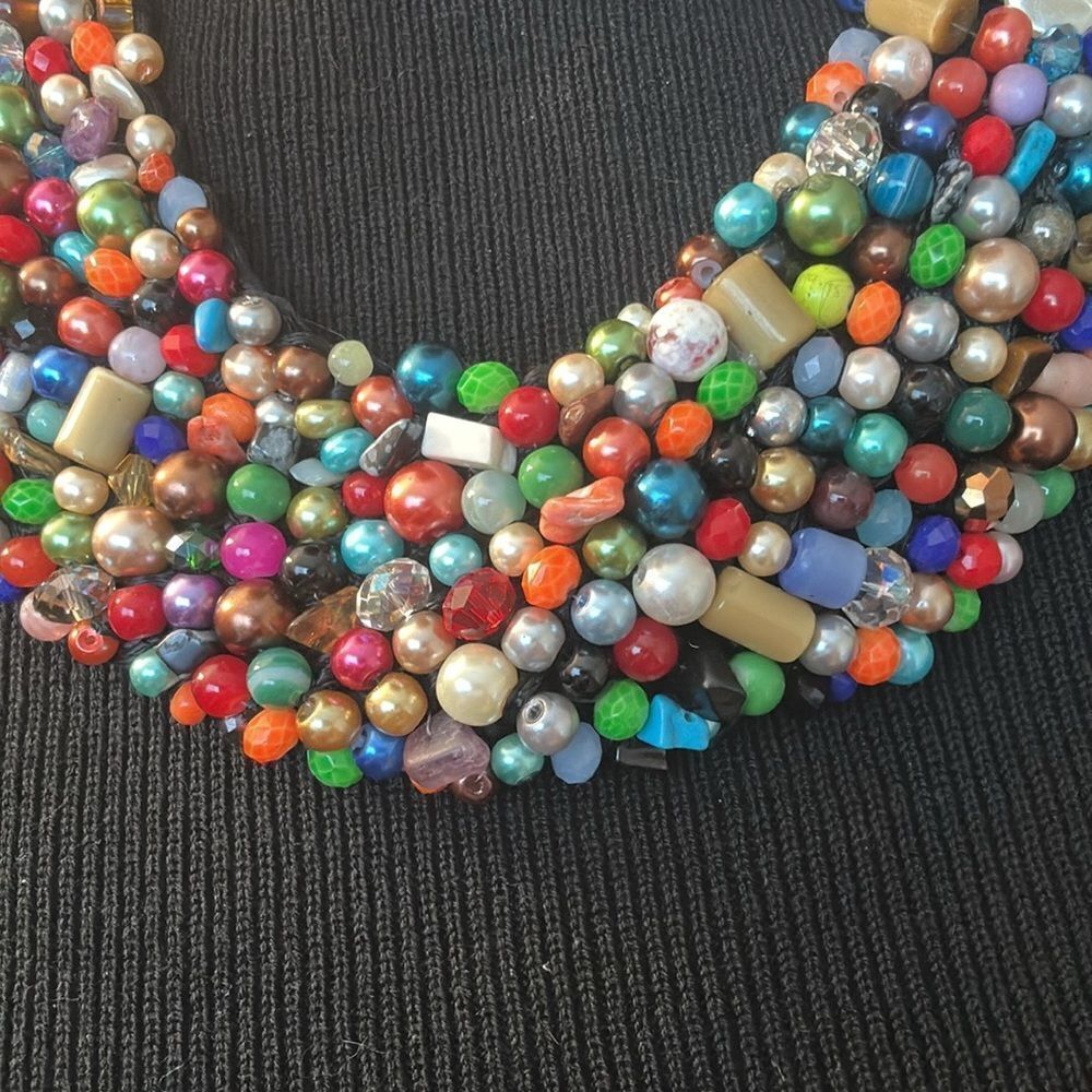Multicolor Beaded Statement Necklace - image 6